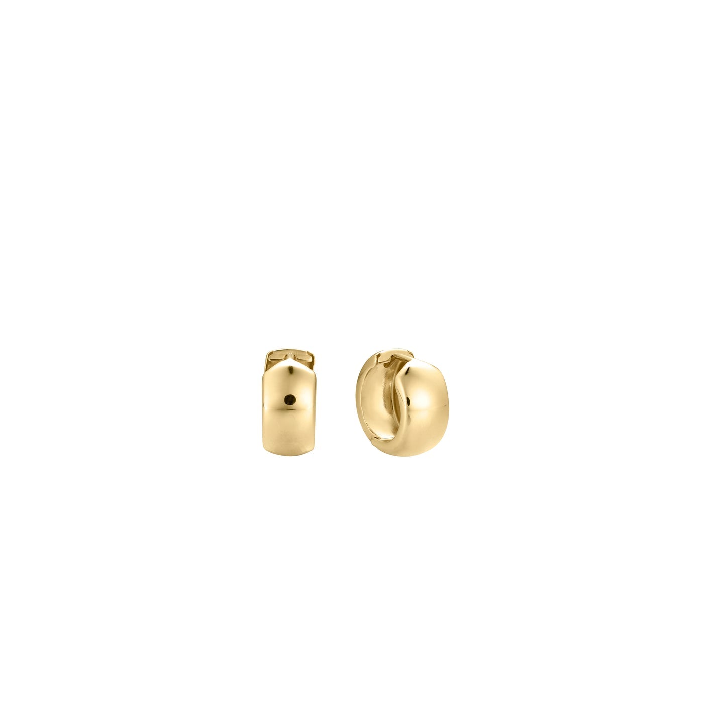 Wide Gold Huggies Earrings in Gold 1